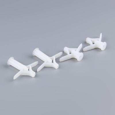 China 10 mm x 33 mm Plastik-Schraubstecker Weißfarbe Nylon-Schmetterling-Toggle-Anker zu verkaufen