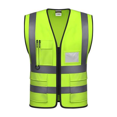 China High Visibility Mens Can Customize Zipper Reflective Side Adjustable Vest Safety High Quality Vest for sale