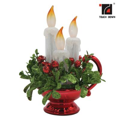 Cina Luce a pile rossa della candela, candele a pile principali decorative in vendita