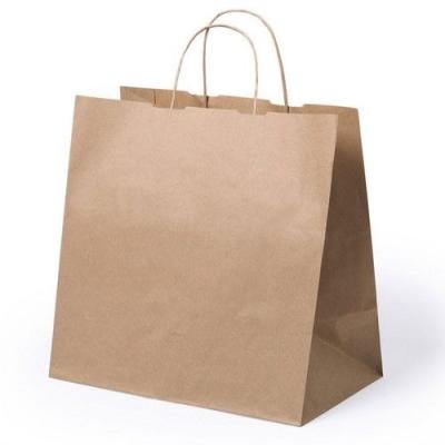 China Customized Disposable Take Away Food Bag Fashion Shopping Bag Brown Kraft Paper Bags for sale