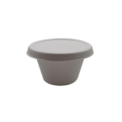 China Minimalist Hot Sale Eco Compostable Degradable Disposable Dessert Bowls Sugarcane Soup Bowl With Lid for sale