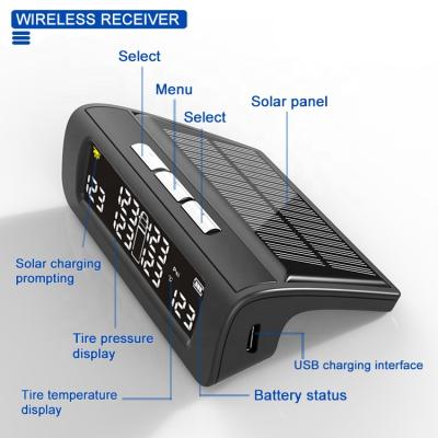 China 6 External Sensors Solar Power Tpms For Trucks Trailers RVs Caravans With VT-TP1020T Repeater for sale