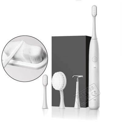 China Battery Operated Upgrade 10000 Soft Bristle Sonic Electric Toothbrush with Face Brush and Massage Sticker for sale