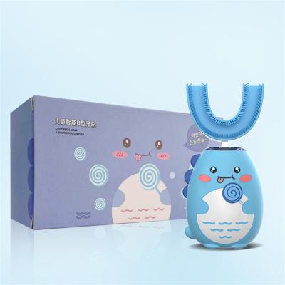 China Silicon Foldable Kids Electric Toothbrush With Two U-shaped Brush Heads for sale