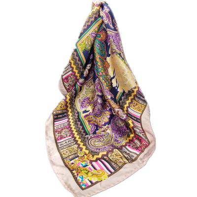 China Custom Digital Printed Square Fashion Square Satin Scarf for sale