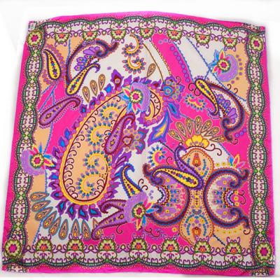 China Fashion Square Paisley 100% Silk Digital Fabrics Print on Scarf for sale