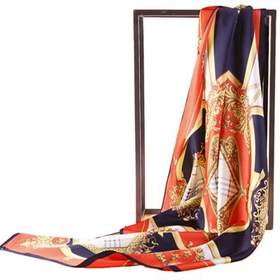 China Logo Printing Mulberry Silk Square Scarf for sale