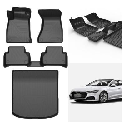 China 3d 5d Custom Rubber Trunk Anti-skidding Interior Mats 4 Pieces Coupe A4 A5 A6 A7 S4 Q7 Q8 Car Floor Mat For Audi for sale