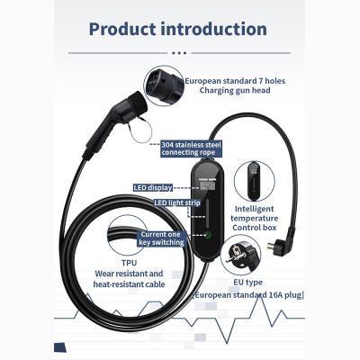 China Customizable OEM 8/10/13/16 Amp 3.5kw Level 2 Type - AC 2 Portable Caravan Electric Car Charging Station EV Charger YL-OB102 for sale