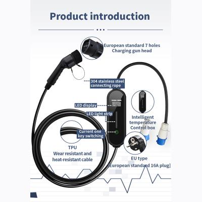 China Customizable OEM 8/10/13/16/32 Amp 7kw Level 2 Type - EV Mobile Charger AC 2 evse Home Electric Car Portable Charging Station YL-OB101 for sale