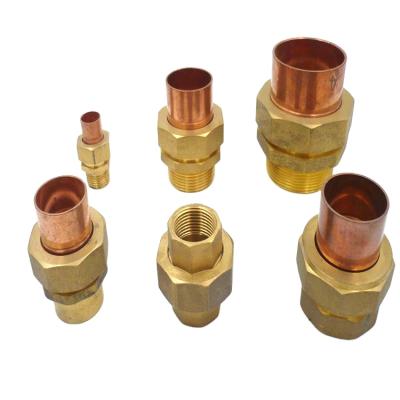 China Factory Wholesale Single Fittings Copper Pipe Link In Joint 6mm-25mm Threaded Single Joint for sale