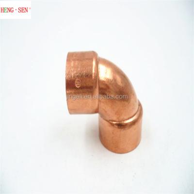 China Copper Pipe Fitting , Refrigeration 90 Degree Short Radius Elbow 3/8 Red Copper Equal for sale