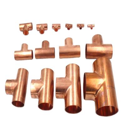 Cina Hot Sale Best Price Equal Air Condition 1/2 Copper Pipe Fitting Tee Copper Refrigeration 1/4---2-1/8 in vendita