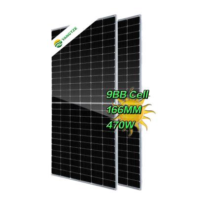 China Yangtze Solar Panel 470w 48v 450w 455W 460W Half Cell Solar Panel 166mmx166mm for sale