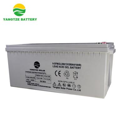 China Plays Yangzte solar and wind power storage 12 v 200 ampg gel renewable battery for sale