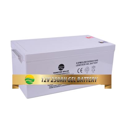 China Home Appliance Yangtze Kiang 12V 250Ah 24V Gel Battery 1000+ Cycle Time For Solar System for sale