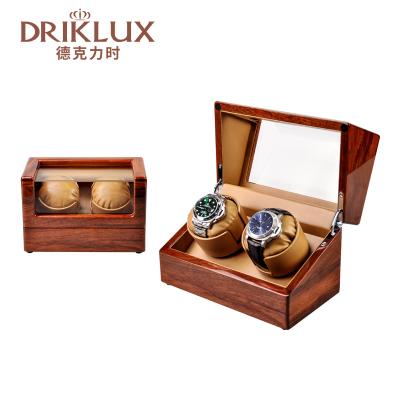 China Driklux New Logo Luxury Double Wooden Case Luxury High Gloss Wooden Case Wooden Watch Winder Gyro Compass 2 for sale