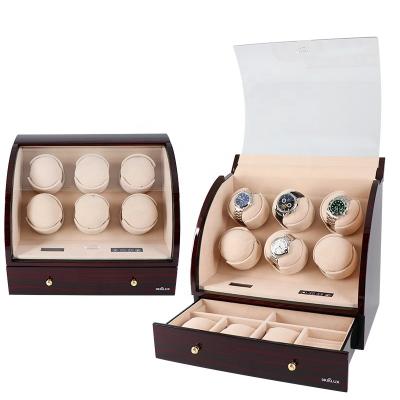 China DRIKLUX Mabuchi Handmade High Quality 6 Slot Motor Luxury Wooden Watch Winder for sale