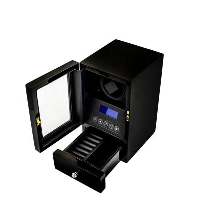 China DRIKLUX Handmade High Quality Black Wooden Watch Winder With Drawer for sale