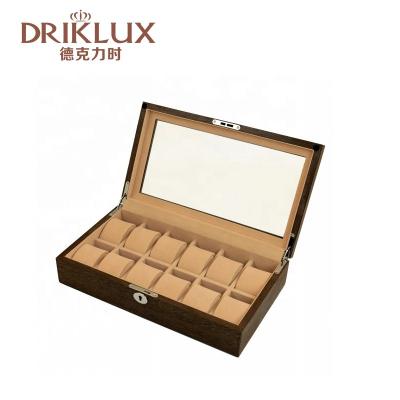 China Handmade DRIKLUX Guangzhou Factory MDF Storage Case Shiny Gift Wooden Watch Organizer Box for sale