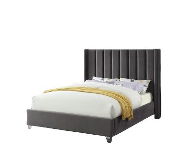 China Storage Factory Hot Sales Modern Design Furniture Upholstered Bed Upholster Low Platform King Bed for sale