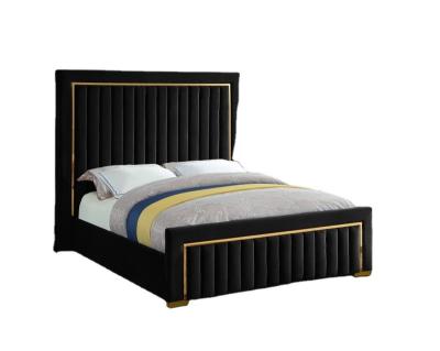 China Hot New Storage Products Perfect Quality Modern Upholstered Bedroom Gold Black Steel for sale