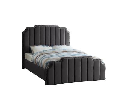 China Hot Sale Professional Storage Lower Price Tufted Upholstered Leather King Bed To Upholster High Foot End for sale