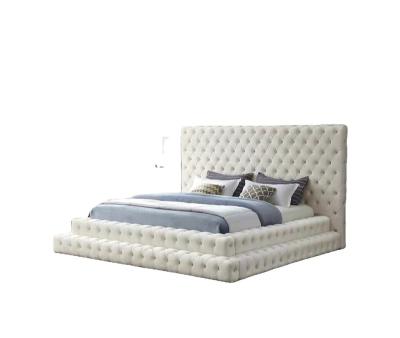 China China Good Quality Storage Fabric Bed Button Upholstery Luxury Velvet Tufted Bed for sale