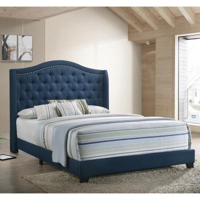 China Storage Wholesale Customized Platform Bed Headboard Luxury White Metal Upholstered Bed Frame for sale