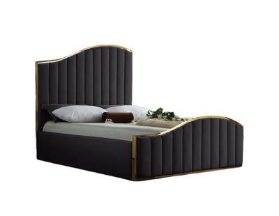 China Wholesale Factory Wholesale High Quality Modern Gold Light Luxury Storage Factory Elegance King Size Upholstery Bed Steel for sale