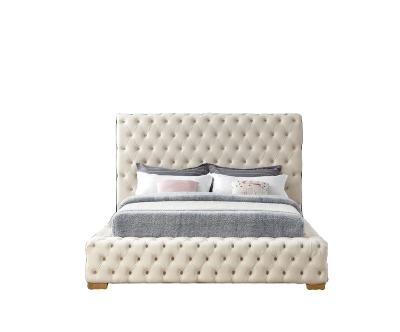 China Hot Selling Tufted Storage Product Upholstery Bed Platform King Size Button Velvet for sale