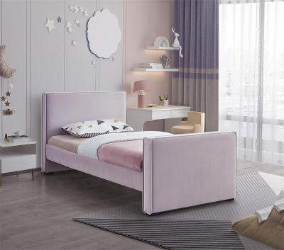 China Hot Selling Storage Product Manufacturer Supplier Cheap Twin Upholstered Bed Pink Furniture for sale