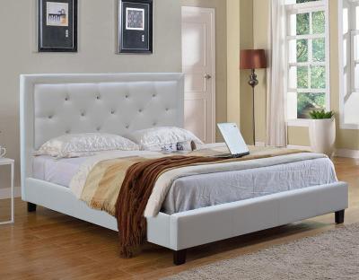 China Hot Selling Lower Price Professional Faux Leather Storage Bed Upholstered Beds PU Button Tufted for sale