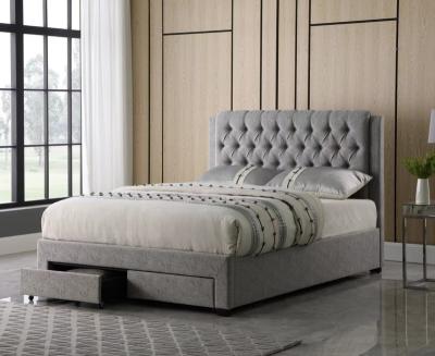 China Storage Hot Selling Professional Lower Price Upholster Bed With Drawer Linen for sale