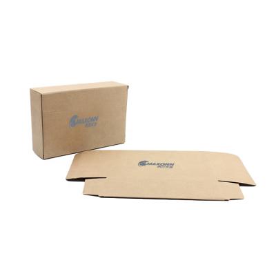 China Recycled Materials Small Postal Kraft Printed Logo Paper Card Shipping Box for sale