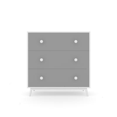 China Vintage Style Adjustable French White&Gray Wooden Chest 3 Drawers Dresser Modern MDF (Other) Wardrobe for sale