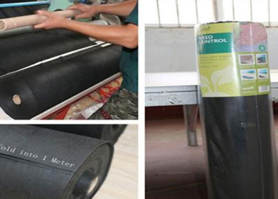 China 2 meters fold into 1 meter black pp spunbond nonwoven weed control fabric for sale