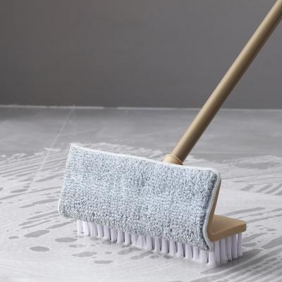 China Durable 2 in 1 Long Handle Floor Scrubbing Scrubbing Brush with Hard Bristle for sale