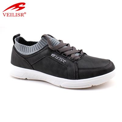 China Fashion Durable Outdoor Faux Leather Sneakers Men Upper Casual Shoes for sale