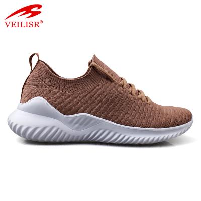 China Breathable Zapatillas Knit Lightweight Fabric Ladies Sneakers Women Sport Shoes for sale