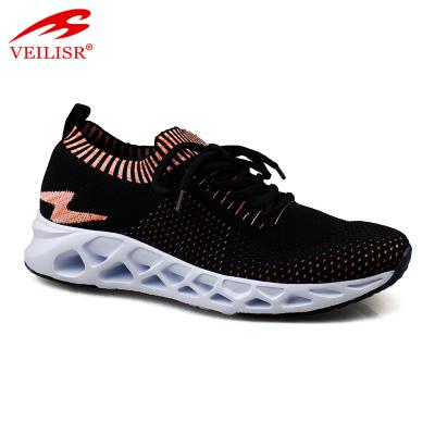 China Breathable Zapatillas Knit Lightweight Fabric Ladies Sneakers Women Sport Shoes for sale