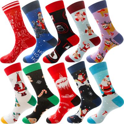 China 2022 Autumn Design Logo Colorful Pattern Crew Men Antibacterial Cotton Dress Socks Novelty Fashion Manufacturer New Design Custom for sale