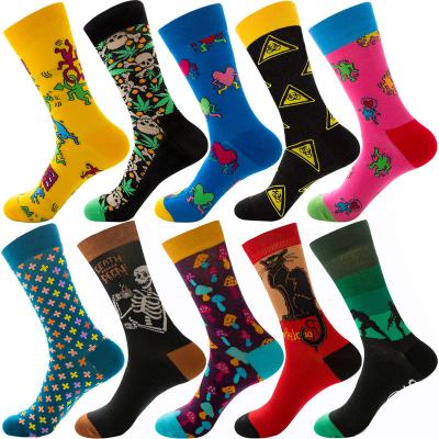 China Antibacterial OEM Design Your Own Novelty Embroidery Sock Men's Pattern Crew Logo Socks Customized Cotton Unisex Socks for sale