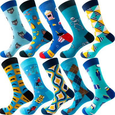 China Custom Design Antibacterial Wholesale Colorful Digital Custom Made Funny Man Fashion Sublimation Printing Cotton Jacquard/360 Happy Socks for sale