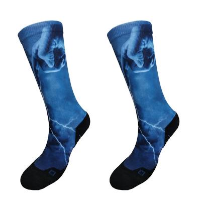 China White Antibacterial Fast Delivery 360 Minimum Order 1 Pairs Digital Print Socks Print Custom Design Logo Photo Sport Ankle Colorful Crew Socks for sale