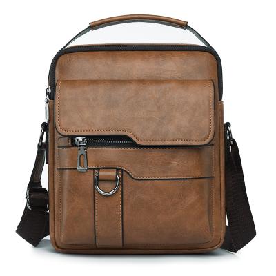 China High quality soft leather custom logo messenger bag daily carry waterproof shoulder bag for men for sale