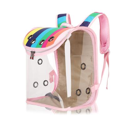 China Hot Selling Transparent Breathable Pet Backpack Take Out Portable Pet Supplies Cat Bag Dog Bag Backpack for sale