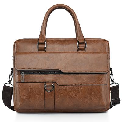 China 13.3 Inch Multifunctional Briefcase Laptop Bag Men Shoulder Messenger Bags Office High Quality Leather Handbag for sale