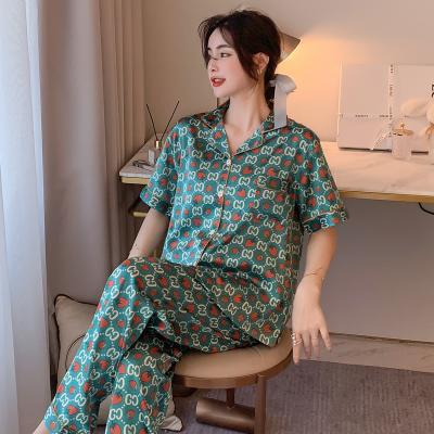 China 2021 QUICK DRY designer sedums pijama daster pillama de mujer de wanita de piyama inspired pajama lady satin sleepwear set silk pajamas for women for sale