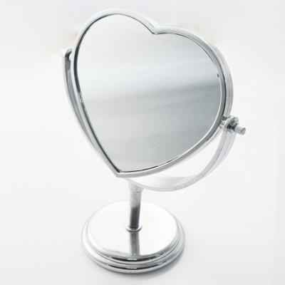 China Wedding Desktop Cosmetic Mirror Tabletop Heart Shaped Plastic Mirror for sale